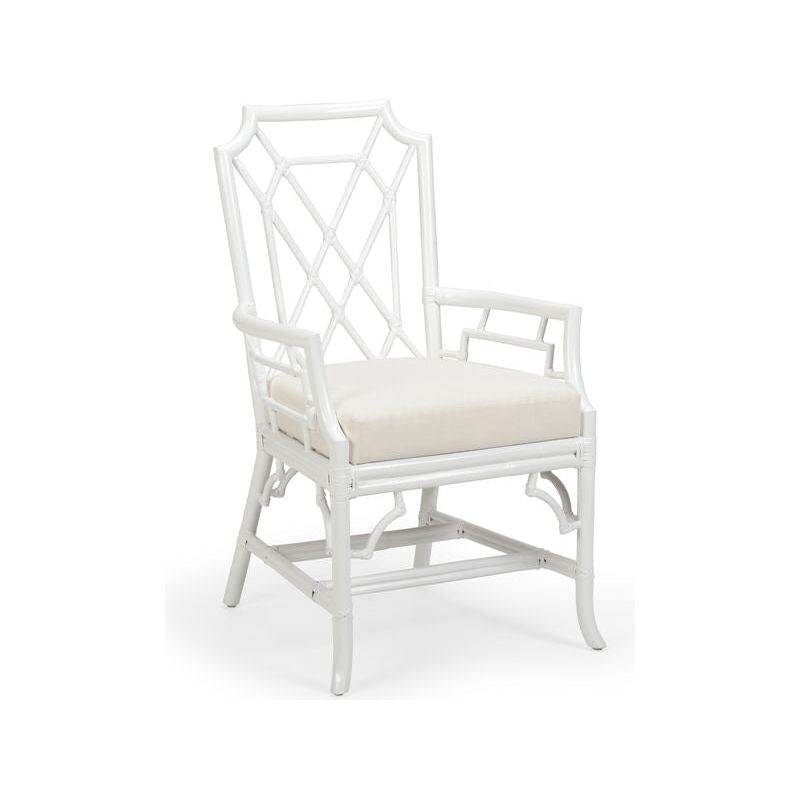 Wild Palm Rattan Frame White Armchair - LOOMLAN - Wildwood - Club Chairs