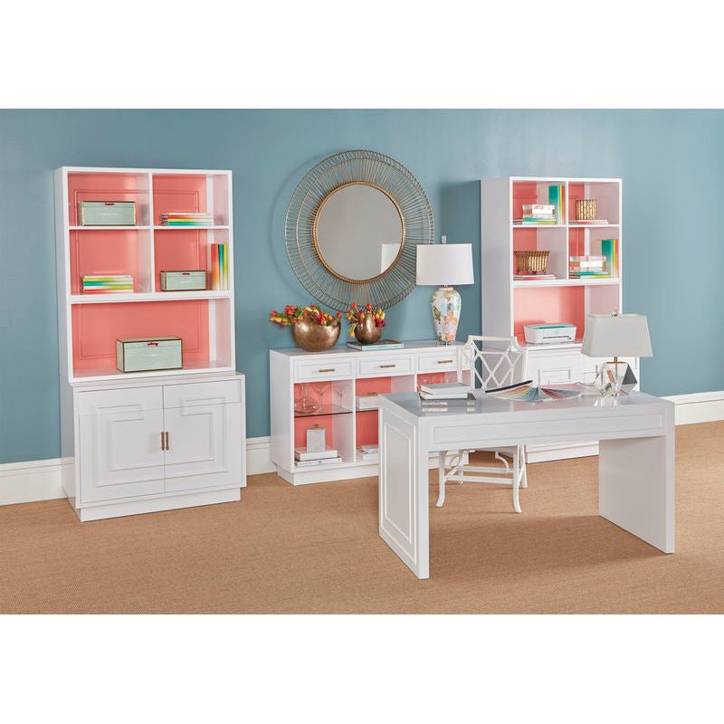 Wild Palm Rattan Frame White Side Chair - LOOMLAN - Wildwood - Dining Chairs
