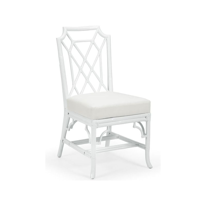 Wild Palm Rattan Frame White Side Chair - LOOMLAN - Wildwood - Dining Chairs