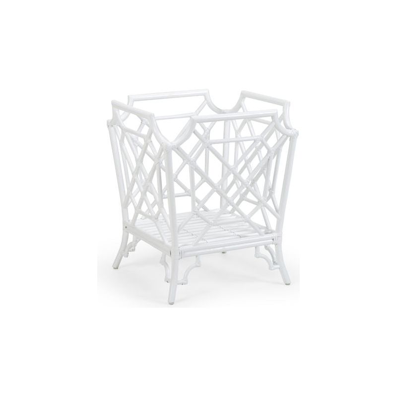 Wild Palm Rattan Framed White Planter - LOOMLAN - Wildwood - Planters