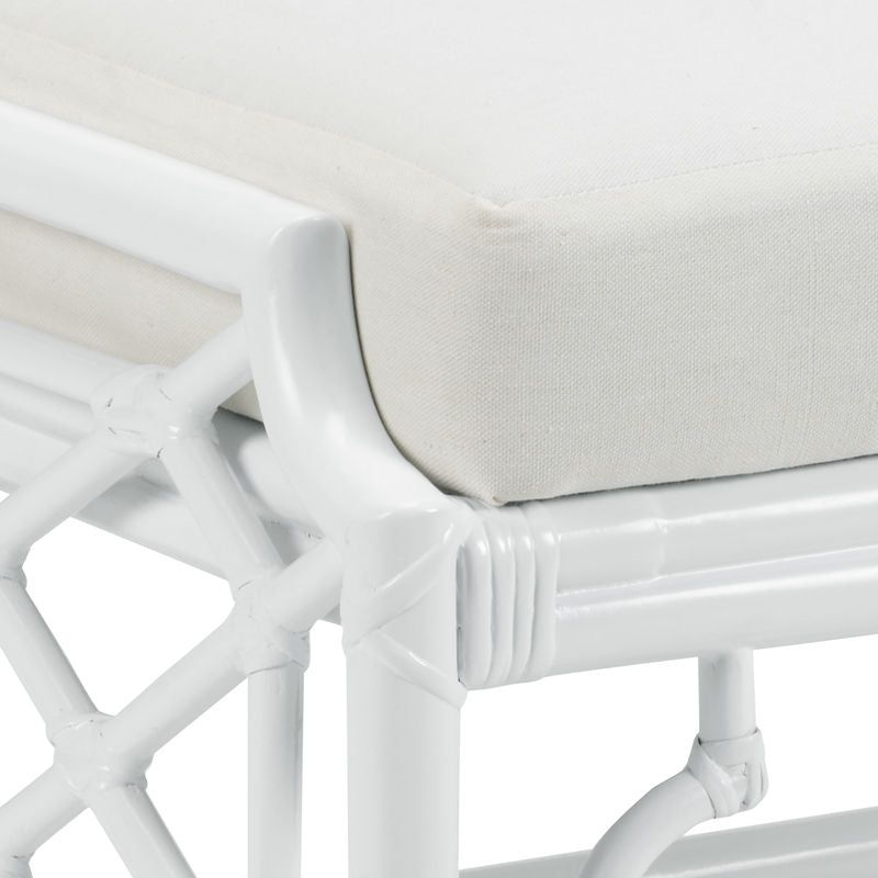 Wild Palm Rattan Made White Ottoman - LOOMLAN - Wildwood - Ottomans