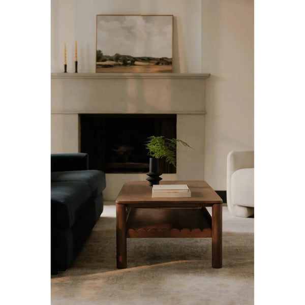 Wiley Wood Brown Rectangular Coffee Table - LOOMLAN - Moe's Home - Coffee Tables