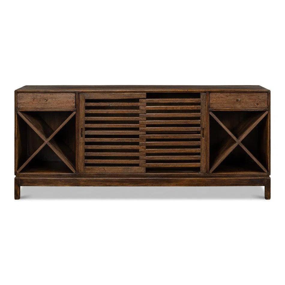 Wine Bar Cabinet With Drawers - LOOMLAN - Sarreid - Home Bar Cabinets