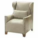 Wingback Arm Chair with Throw Pillow - LOOMLAN - LOOMLAN - Club Chairs