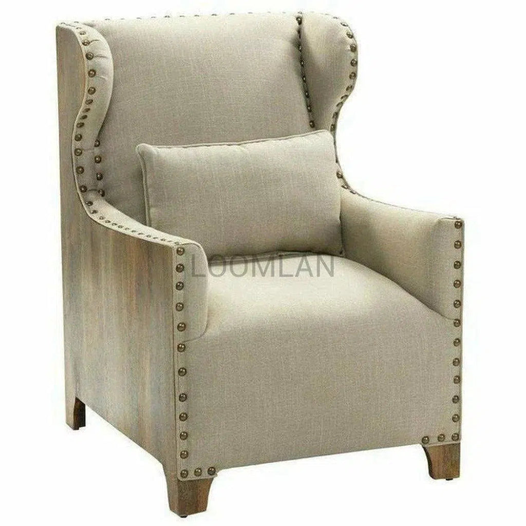 Wingback Arm Chair with Throw Pillow - LOOMLAN - LOOMLAN - Club Chairs