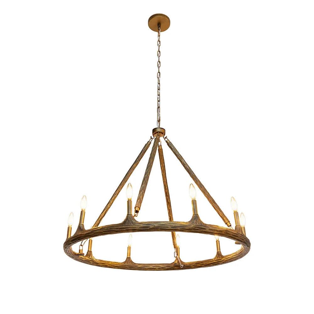 Wolfgang Chandelier Rustic Antique Brass - LOOMLAN - SUNPAN - Chandeliers