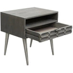 Wood 1 - Drawer Accent Table Smoke Grey - LOOMLAN - Diamond Sofa - Side Tables