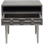 Wood 1 - Drawer Accent Table Smoke Grey - LOOMLAN - Diamond Sofa - Side Tables