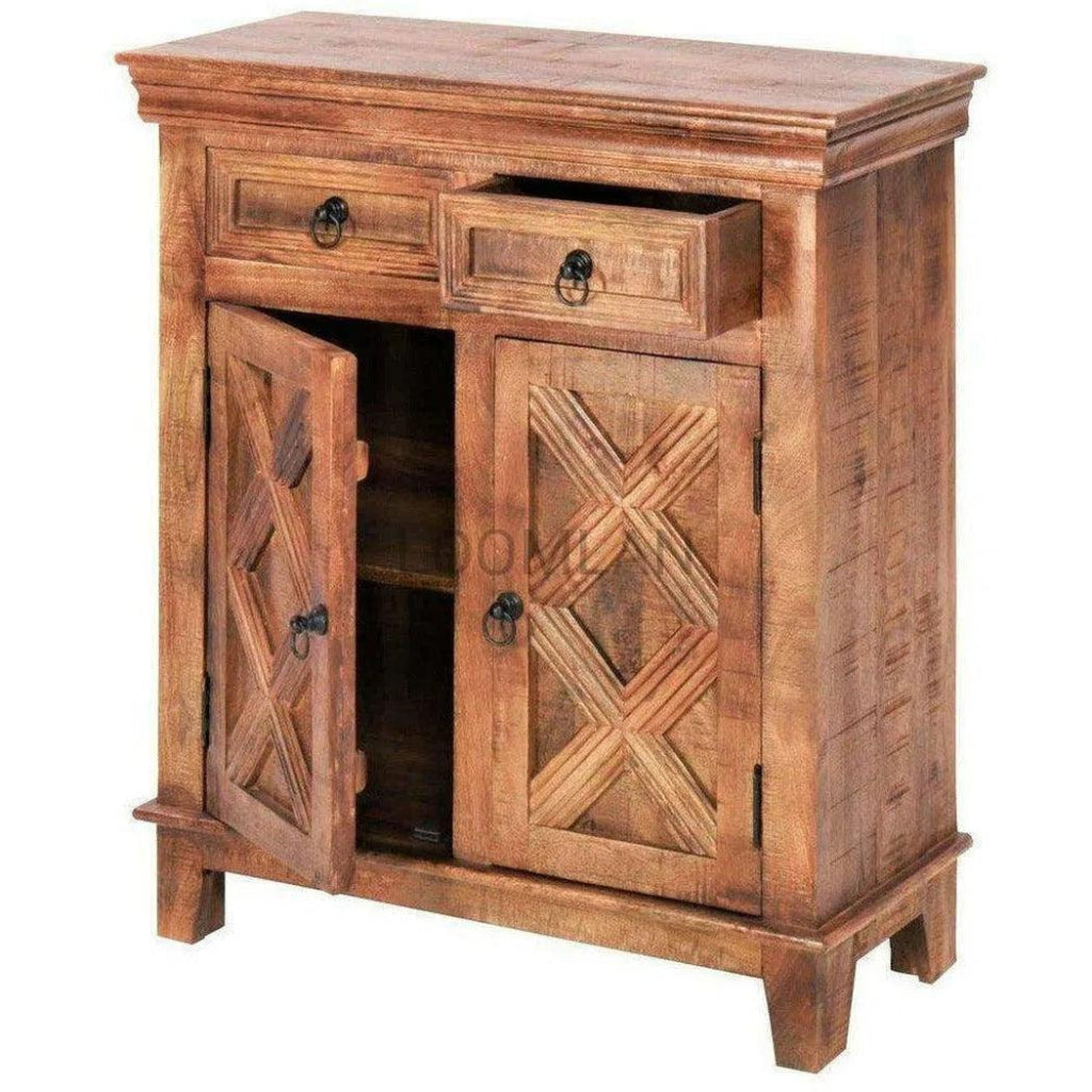 Wood 2 Drawer Accent Cabinet X Collection - LOOMLAN - LOOMLAN - Accent Cabinets