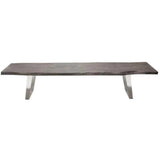 Wood Accent Bench Silver Metal Inlay - LOOMLAN - Diamond Sofa - Dining Benches