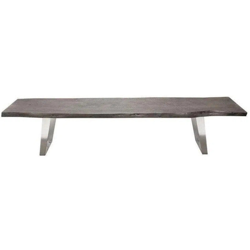 Wood Accent Bench Silver Metal Inlay - LOOMLAN - Diamond Sofa - Dining Benches
