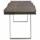 Wood Accent Bench Silver Metal Inlay - LOOMLAN - Diamond Sofa - Dining Benches