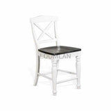 Wood Crossback Counter Barstool Wood Seat - LOOMLAN - Sunny D - Counter Stools