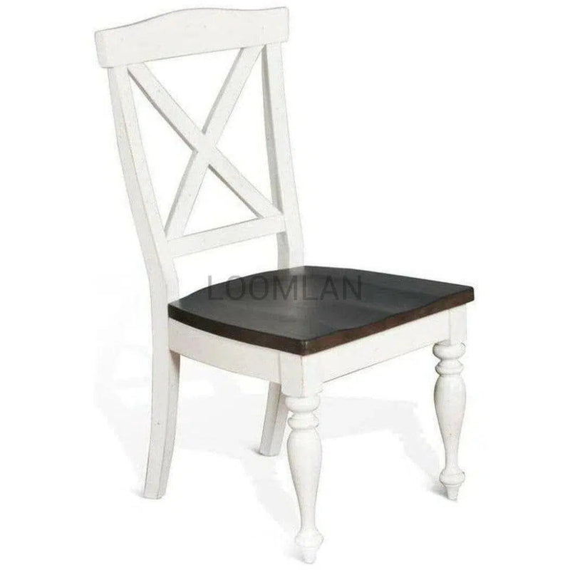 Wood Crossback Dining Chair Wood Seat Set - LOOMLAN - Sunny D - Dining Chairs