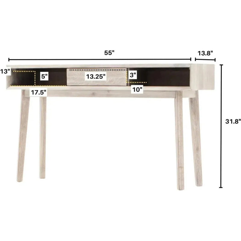 Wood Wood Base Color Slim Console Sofa Table Shelves - LOOMLAN - LH Imports - Console Tables