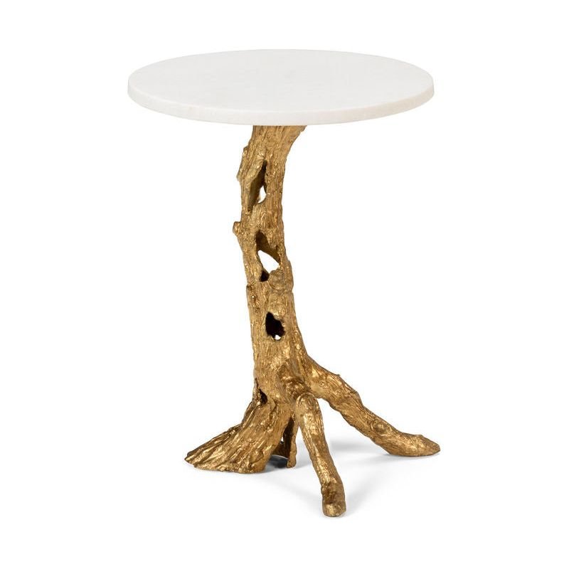 Woody Marble Top Round Side Table - LOOMLAN - Wildwood - Side Tables