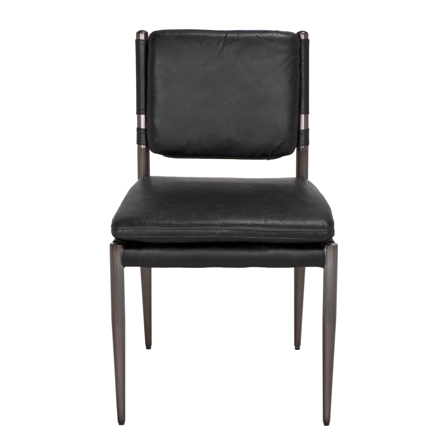 Elvis Top - Grain Leather Dining Chair - LOOMLAN - Noir - Dining Chairs