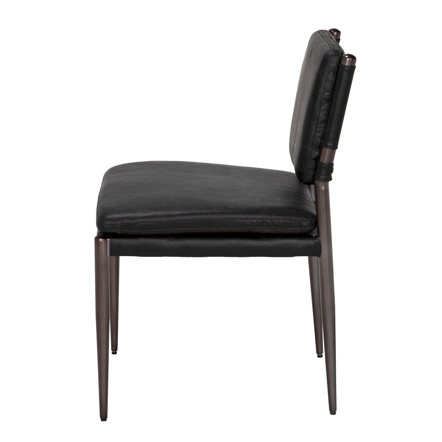 Elvis Top - Grain Leather Dining Chair - LOOMLAN - Noir - Dining Chairs