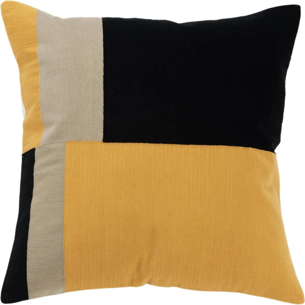 Woven Color Block Gold Throw Pillow Down Insert - LOOMLAN - LOOMLAN - Throw Pillows