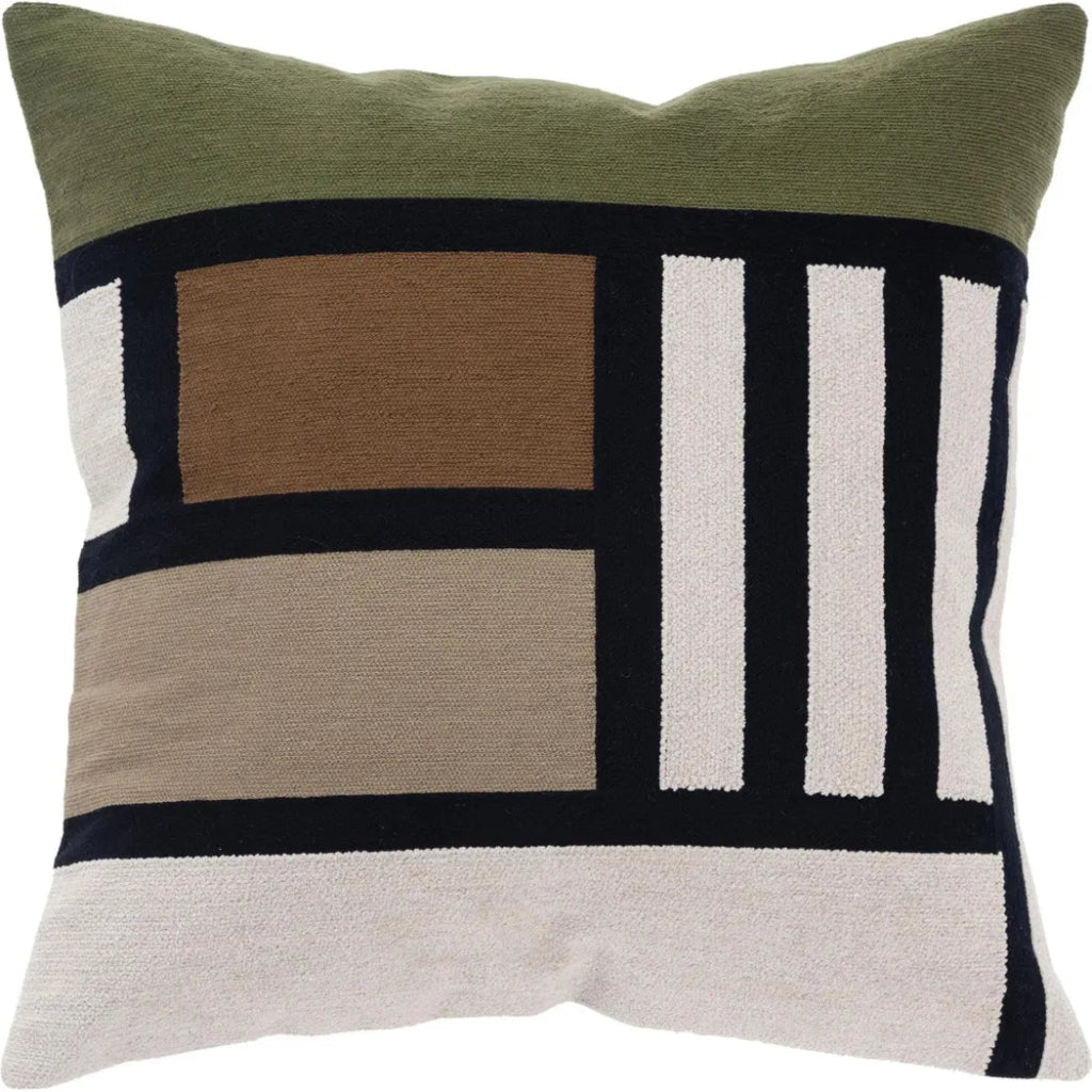 Woven Color Block Throw Pillow Down Insert - LOOMLAN - Throw Pillows