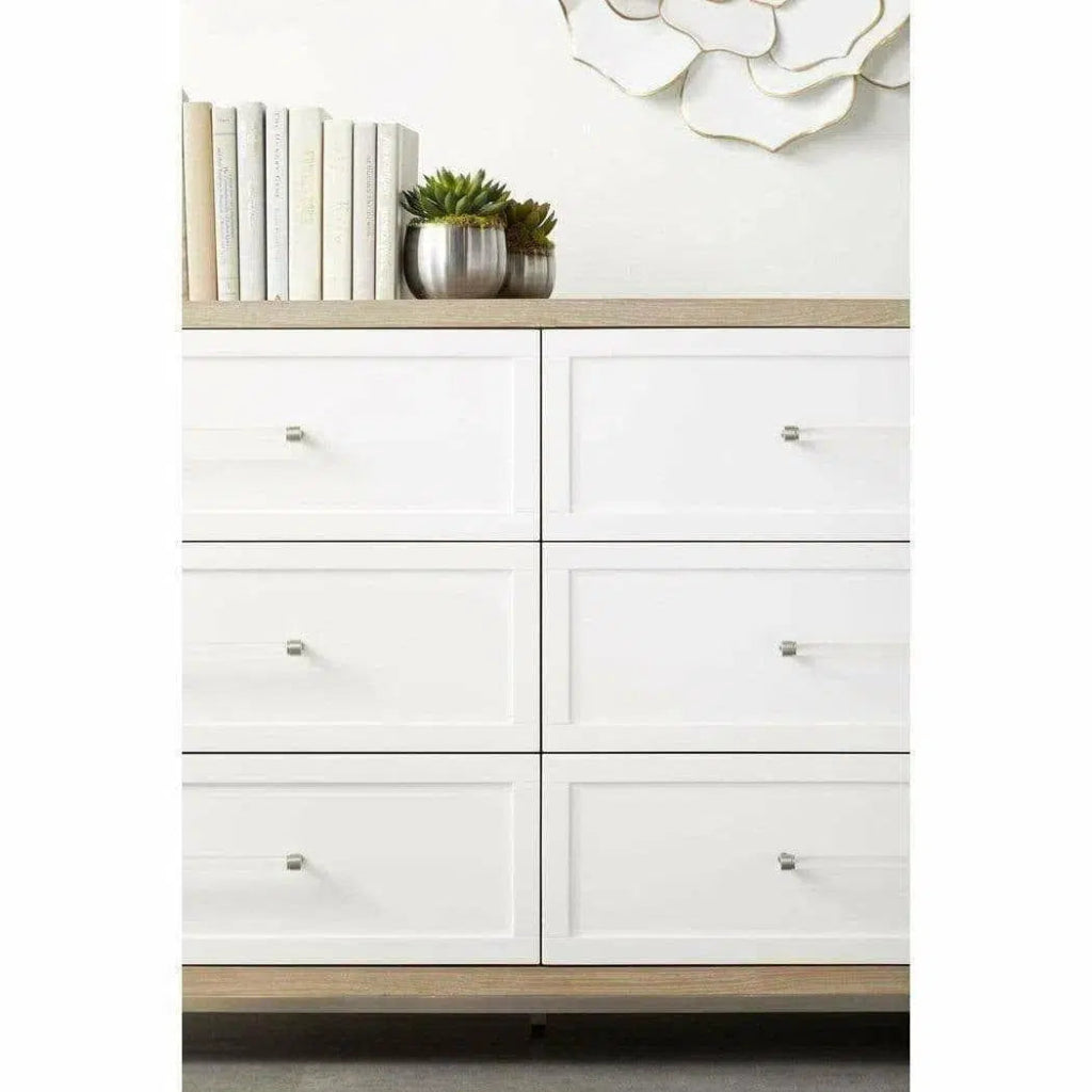 Wrenn 6 - Drawer Double Dresser White - LOOMLAN - Essentials For Living - Dressers