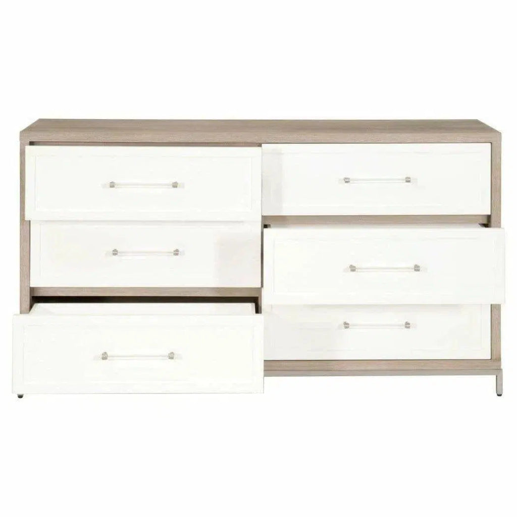 Wrenn 6 - Drawer Double Dresser White - LOOMLAN - Essentials For Living - Dressers