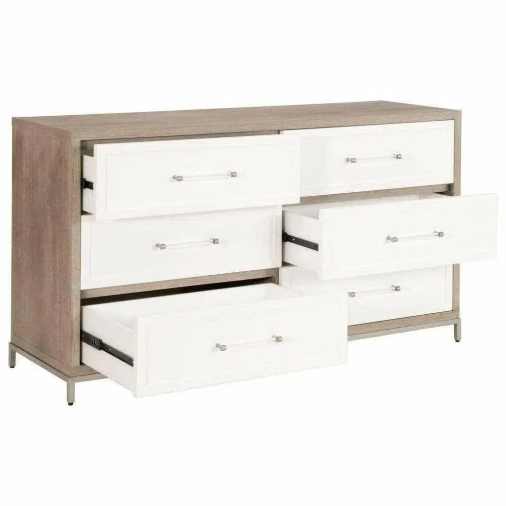 Wrenn 6 - Drawer Double Dresser White - LOOMLAN - Essentials For Living - Dressers