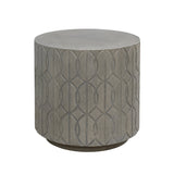 Trellis Concrete Round Outdoor End Table