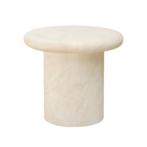 Travertino Concrete Round Outdoor End Table