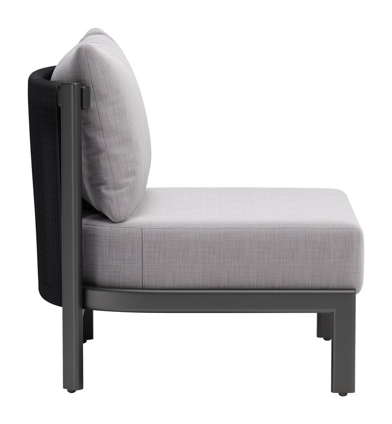 Horizon Aluminum Gray Armless Accent Chair