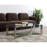 Xavier Steel Framed Glass Coffee Table - LOOMLAN - SUNPAN - Coffee Tables