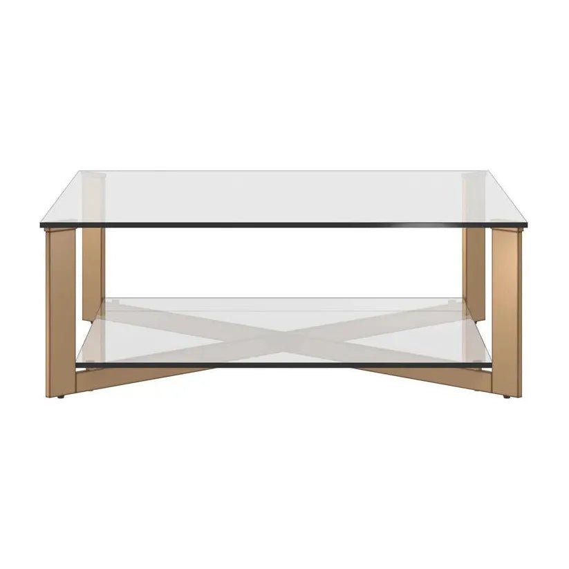 Xavier Steel Framed Glass Coffee Table - LOOMLAN - SUNPAN - Coffee Tables