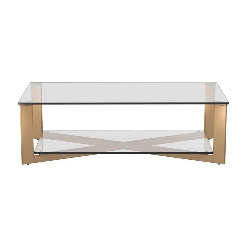 Xavier Steel Framed Glass Coffee Table - LOOMLAN - SUNPAN - Coffee Tables