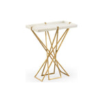 Xavier White Stone Top Drinks Table - LOOMLAN - Wildwood - Side Tables