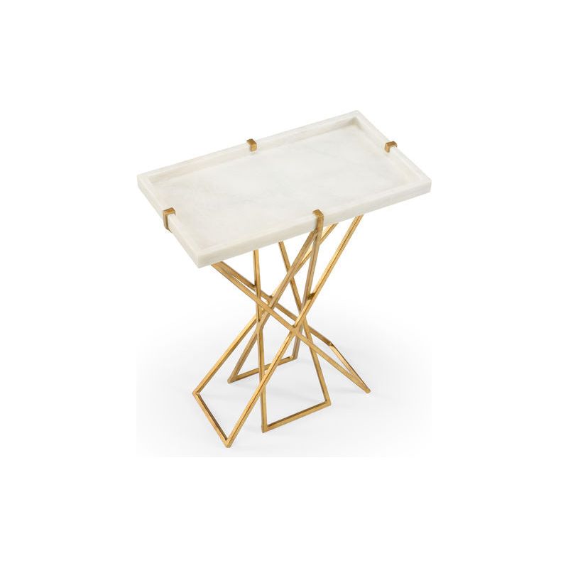 Xavier White Stone Top Drinks Table - LOOMLAN - Wildwood - Side Tables