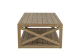 Coastal Solid Teak Durability X Shape Outdoor Coffee Table