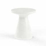 Bazaar Bone Finish Lightweight Design Round Outdoor End Table