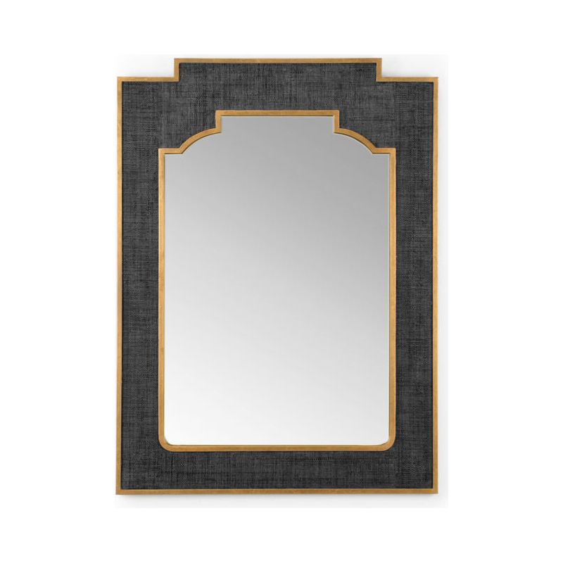 Yangon Black Raffia Wall Mirror - LOOMLAN - Chelsea House - Wall Mirrors