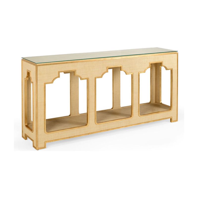 Yangon Glass Top Console Table - LOOMLAN - Chelsea House - Console Tables