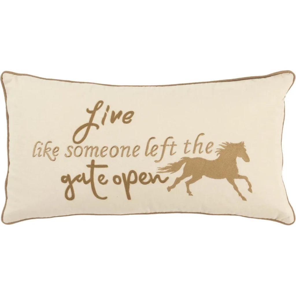 Yara Farmhouse Lumbar Pillow Cover Insert Horse - LOOMLAN - Throw Pillows