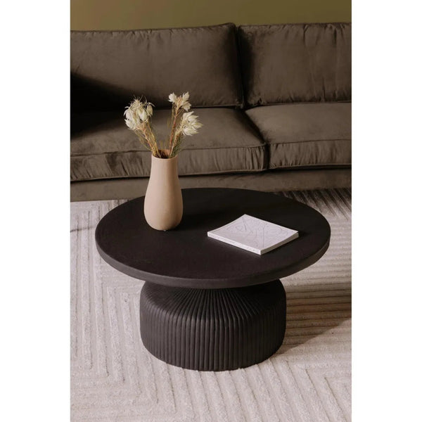Yoli Aluminum Black Round Coffee Table - LOOMLAN - Moe's Home - Coffee Tables