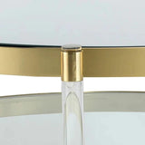 York Coffee Table Brass Glass Shelves & - LOOMLAN - SUNPAN - Coffee Tables