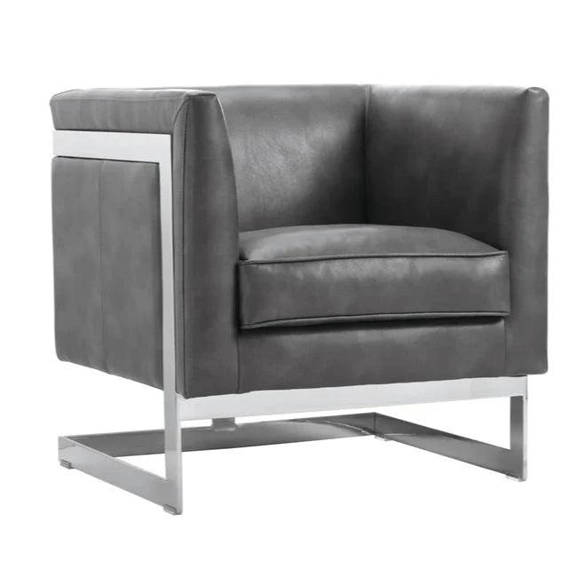 Yvette Leather BoldArmchair - LOOMLAN - SUNPAN - Accent Chairs