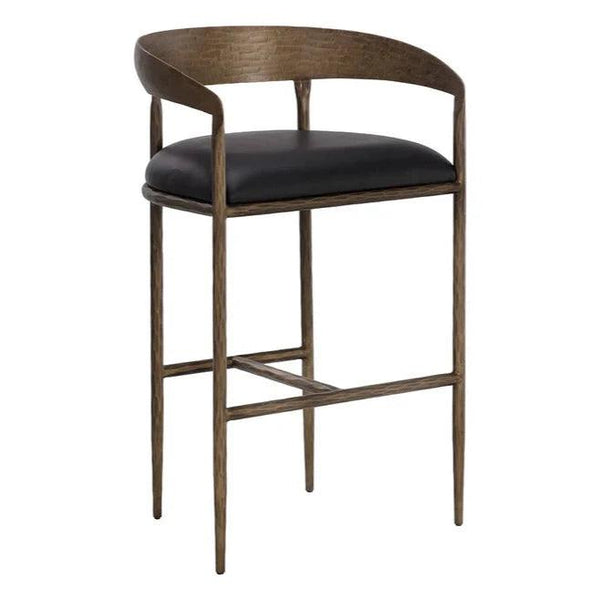Zanatta Leather Barstool - LOOMLAN - SUNPAN - Bar Stools