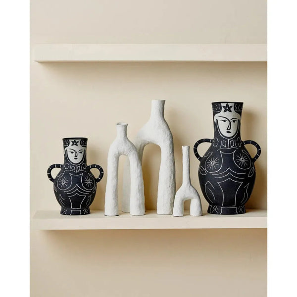 Zante Ceramic White Vase Set of 3 - LOOMLAN - Currey & Co - Vases & Jars