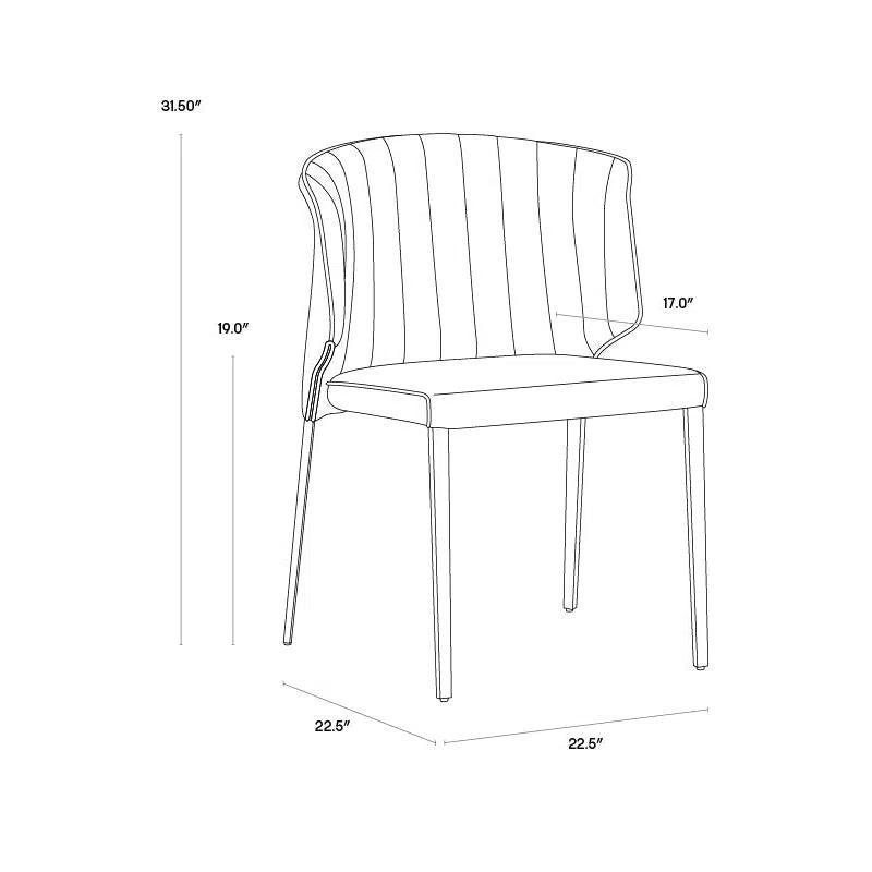 Zayden Dining Chair Belfast Oatmeal Gold Legs - LOOMLAN - SUNPAN - Dining Chairs