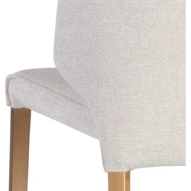 Zayden Dining Chair Belfast Oatmeal Gold Legs - LOOMLAN - SUNPAN - Dining Chairs