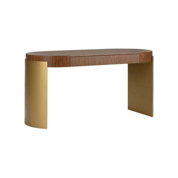 Zebrano Streamlined Look Wooden Desk - LOOMLAN - Wildwood - Home Office Desks