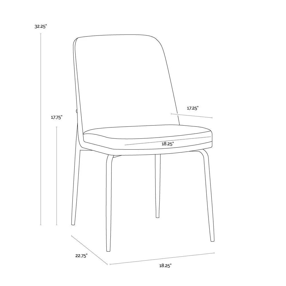 Zeke Fabric Armless Dining Chair 2PC - LOOMLAN - SUNPAN - Dining Chairs