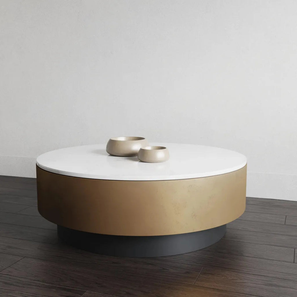 Zelda Coffee Table White Marble Black Base - LOOMLAN - SUNPAN - Coffee Tables